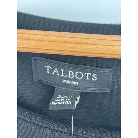 Talbots Dress Women’s Plus Size 22 W Black Bell Ruffle 3/4 Sleeve New‎ - Picture 5 of 12